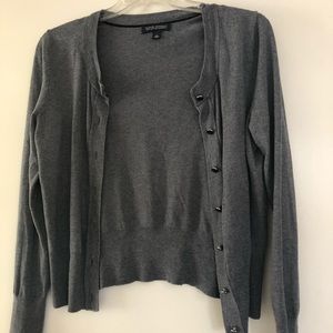 Banana Republic Grey Cardigan Silk Cotton Cashmere